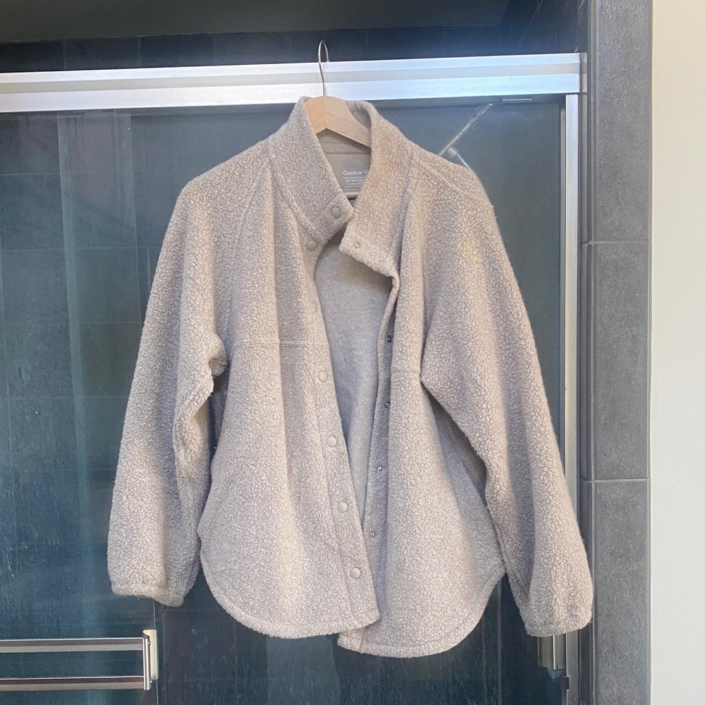 Outdoor voices oatmeal wool blend jacket medium